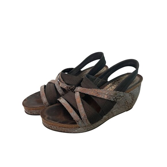 Donald J Pliner Womens Sandals Brown Size 9 Becky Wedge Espresso Strappy - Picture 1 of 9